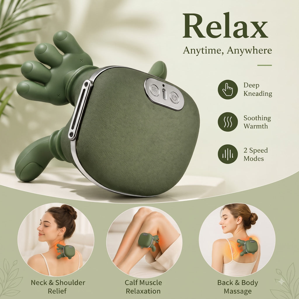 Premium Neck & Shoulder Massager, Deep Tissue Kneading, Heat Therapy | Full Body Relaxation