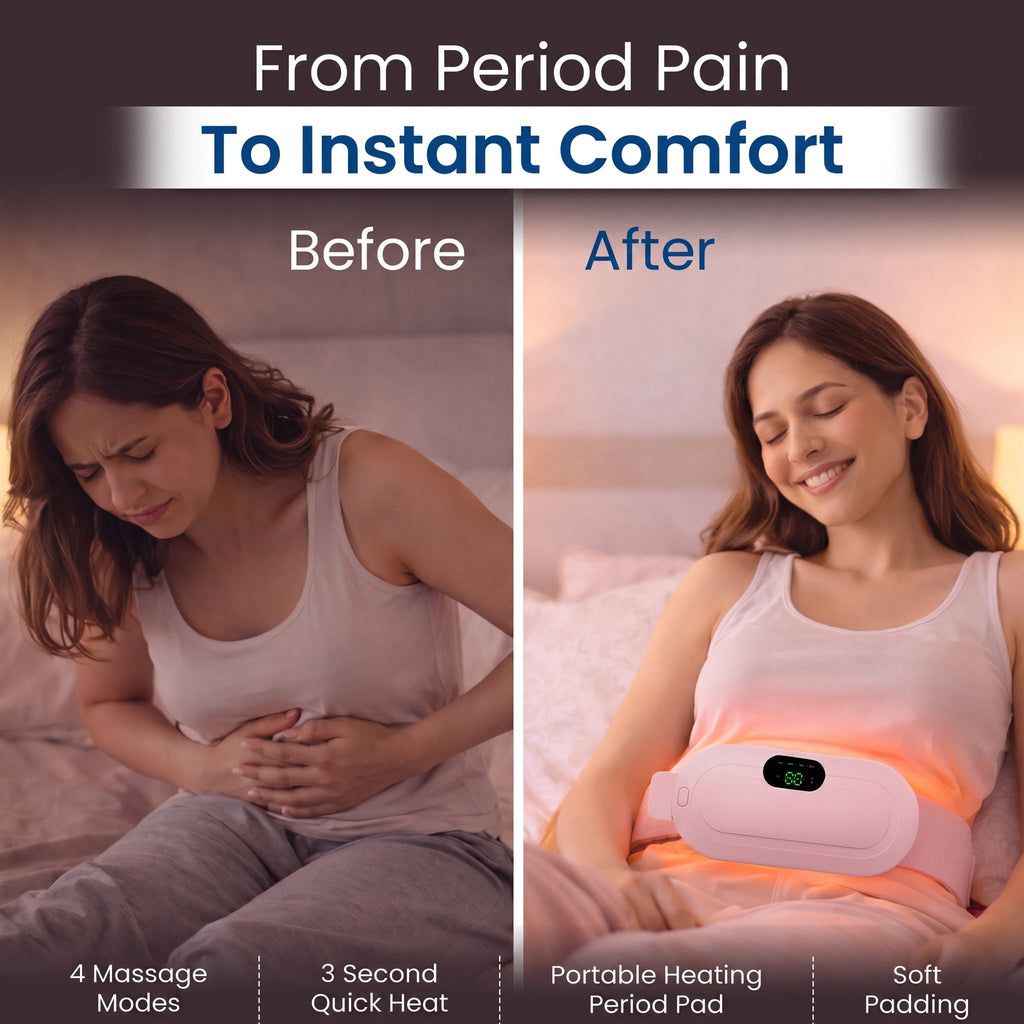 Period Pain Relief Massager – Portable Heat Therapy Device for Menstrual Cramps