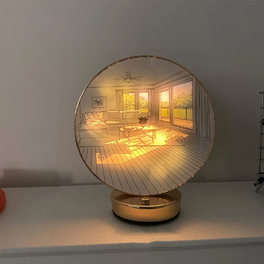 CREATIVE ARTISTIC ORB PAINTING TABLE LAMP