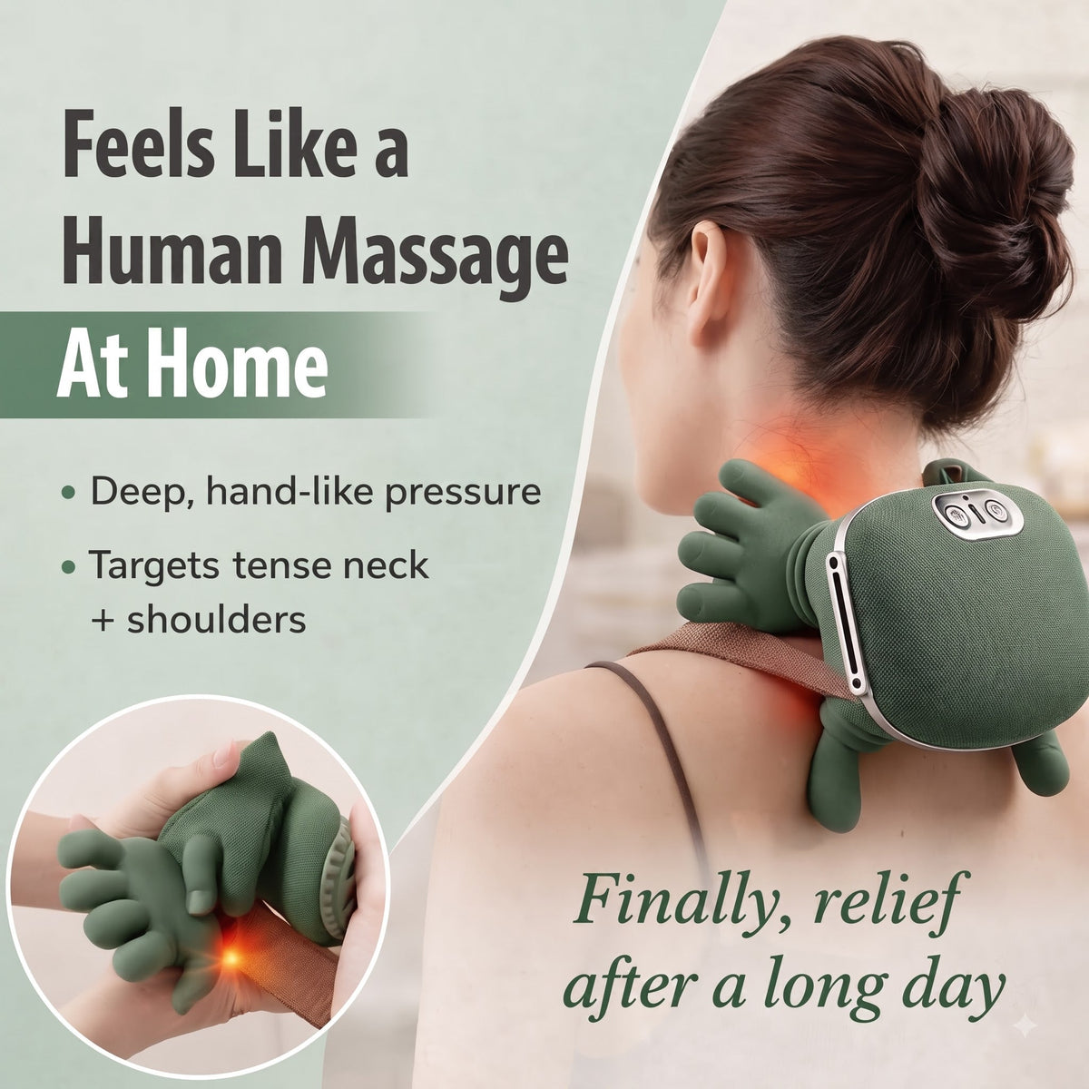 Premium Neck & Shoulder Massager, Deep Tissue Kneading, Heat Therapy | Full Body Relaxation